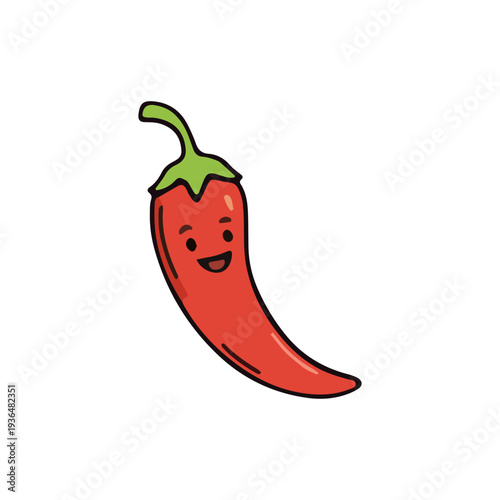 Cute Chili Pepper Mascot Illustration