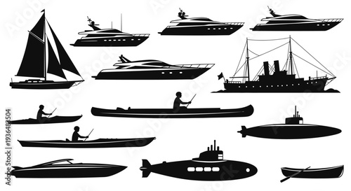 Various boats and ships on the water