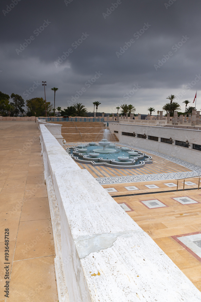 Fototapeta premium Moroccan style fountain with fine colorful mosaic tiles at the M