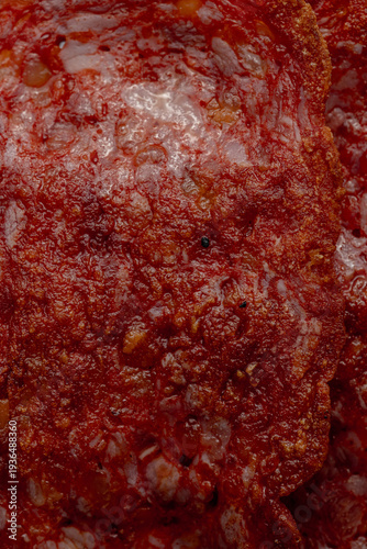 Wallpaper Mural Chorizo ​​sausage texture close up macro isolated salami texture Torontodigital.ca