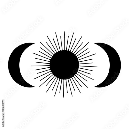 Celestial Sun Moon Graphic