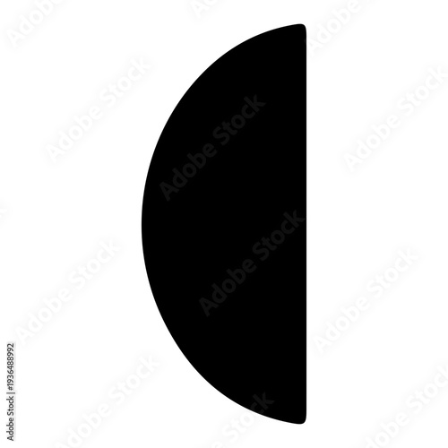 Black Half Circle Icon