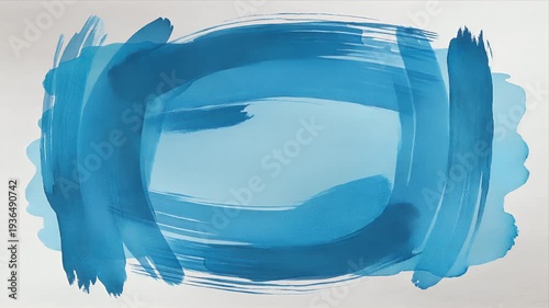 Bold blue watercolor brush stroke frame on white background, ideal for creative titles, social media overlays, and modern artistic branding designs