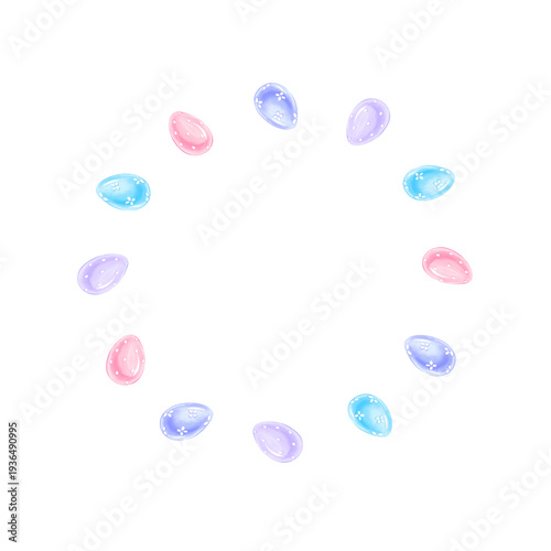 Easter wreath of colourful eggs