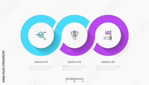 Vector Infographic label design template with icons and 3 options or steps. Can be used for process diagram, presentations, workflow layout, banner, flow chart, info graph.