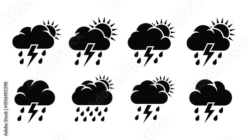 Weather icons showing different conditions