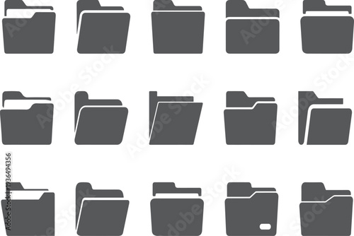 Set of 12 folder icons vector