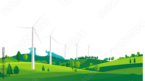 Windmill, wind turbine, renewable energy, eco power, farm windmill, green energy design, silhouette, cad drawing flat vector illustration