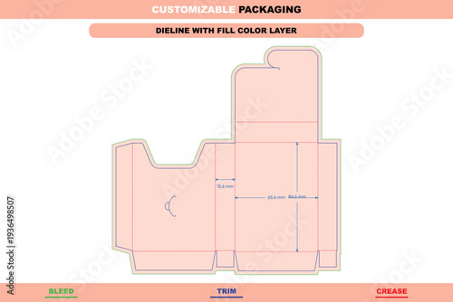 Customizable card tuck end box dieline editable carton template packaging modern design folding layout structure custom dimensions accurate die line pack