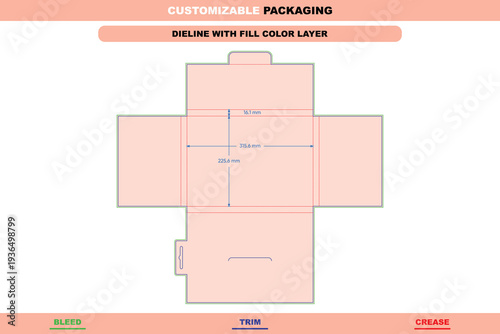 Multi folder dieline editable stationery carton packaging template folding customizable layout lock hanging hole custom dimensions trendy professional die line pack