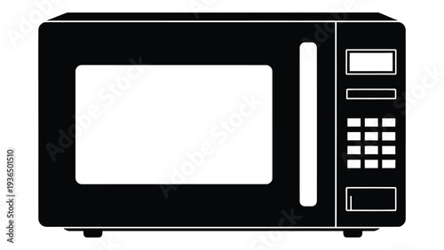 A black and white microwave oven with a digital display