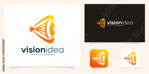 Modern Eye Vision and Optical Lens logo design vector icon idea.