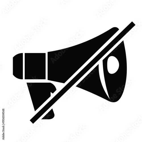 Megaphone icon with cross symbol