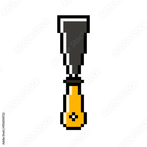 Flat Design Pixel Art Trowel Construction Tool Illustration