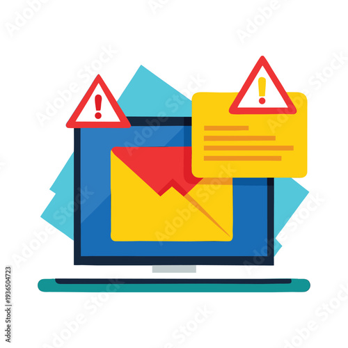 Vector spam email warning icon