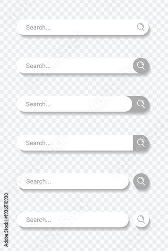 Minimal White Search Bar UI Icons