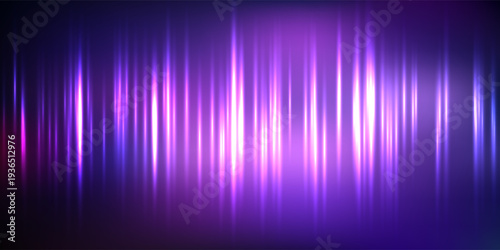 Abstract Background of Sparkling Vertical Purple Neon Light Lines with Futuristic Speed ​​Effect and Soft Light for Night Music Poster Design as well as Technology Banner