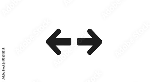 Two black arrows pointing in opposite directions a stark silhouette