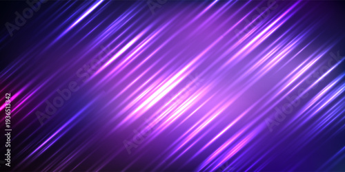 Abstract Background of Sparkling Vertical Purple Neon Light Lines with Futuristic Speed ​​Effect and Soft Light for Night Music Poster Design as well as Technology Banner