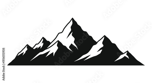 Dramatic mountain range view with sharp peaks a striking silhouette