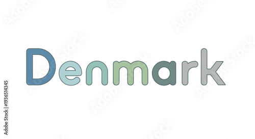 Vector illustration of Denmark text in colorful gradient letters