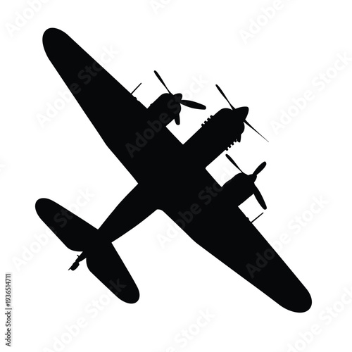 Modern Aircraft Silhouette Illustration