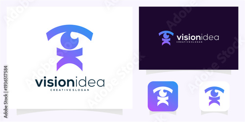 Abstract Human Figure and Eye Logo Template.