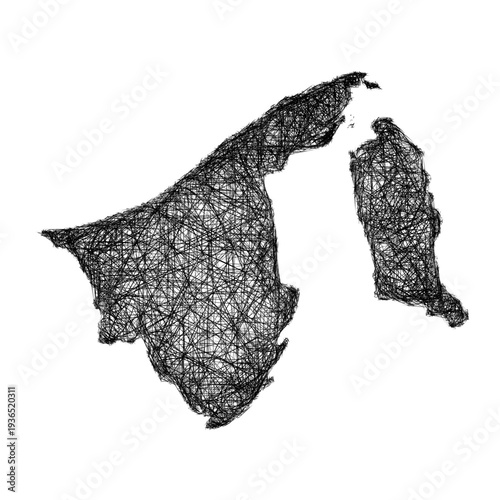 Sketch Brunei outline map design