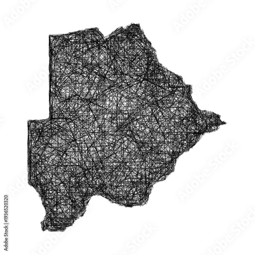 Sketch Botswana outline map design
