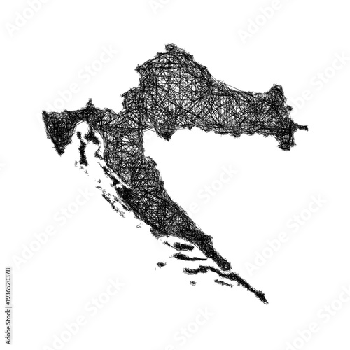 Sketch Croatia outline map design