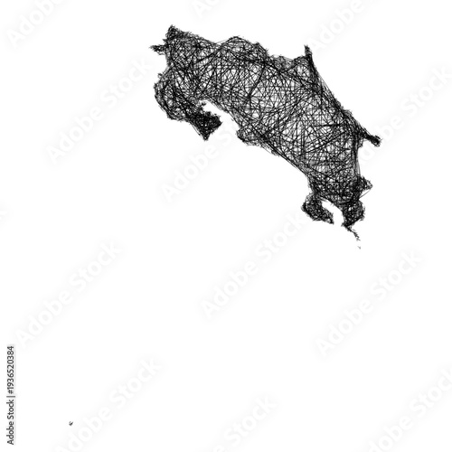 Sketch Costa Rica outline map design