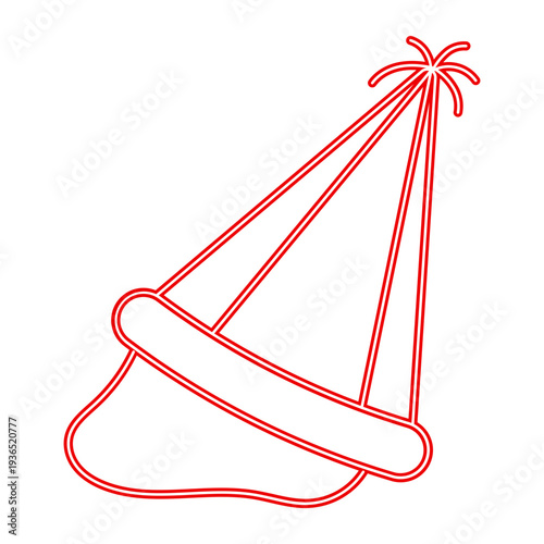 Red Party Hat Outline Icon