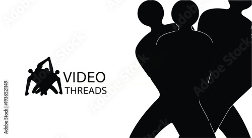 Silhouettes of diverse people connected in a dynamic group, representing unity and collaboration.