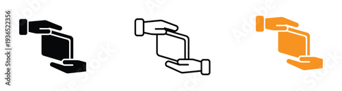 Handshake agreement icon set, business partnership symbol, professional deal illustration Vector