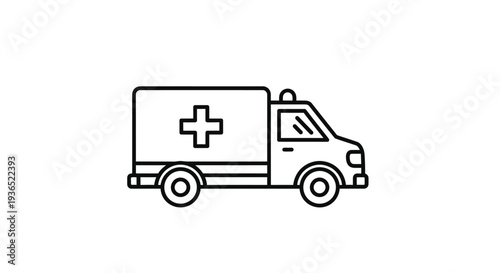 Ambulance Icon - Emergency Services, Medical Help, and Healthcare Assistance Illustration