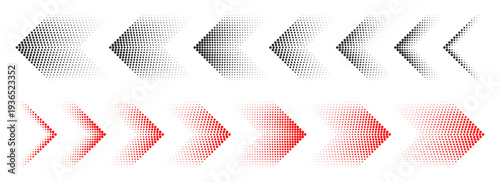 Halftone moving arrow representing speed, acceleration, fast vector illustration