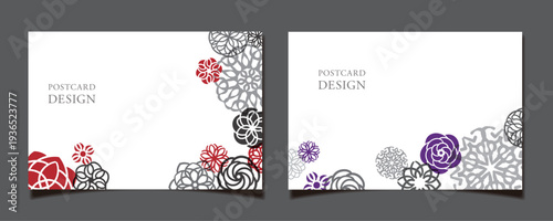 和風な柄をモチーフにしたポストカードデザインB