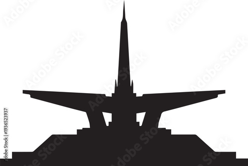 Monument landmark silhouette vector