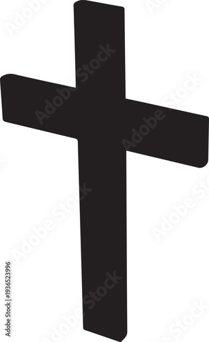 Religious cross vector illustration line art symbol of faith christianity and hope concept