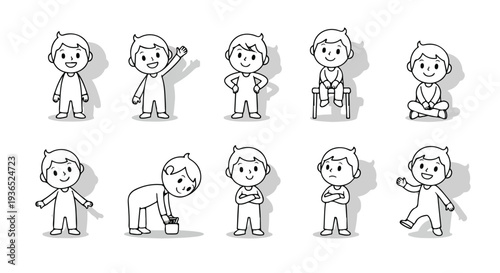 Cartoon character icon set