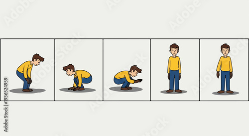 Cartoon character yoga poses vector set