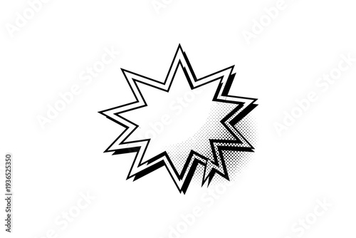 Comic style explosion with halftone effect for dynamic designs