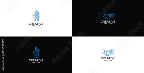 technology deal logo design template elements