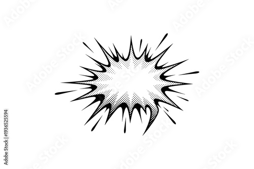 Dynamic retro comic book burst with halftone effect for pop art designs