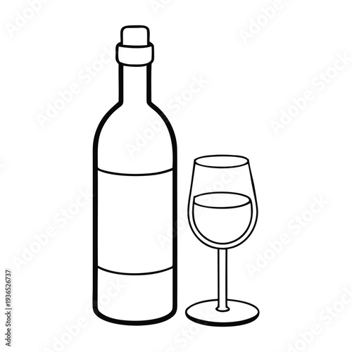 A classic bottle of red wine stands beside a filled glass, capturing a moment of quiet elegance. Rich color, gentle reflections, and a refined atmosphere evoke taste, celebration, and relaxation. 🍷
