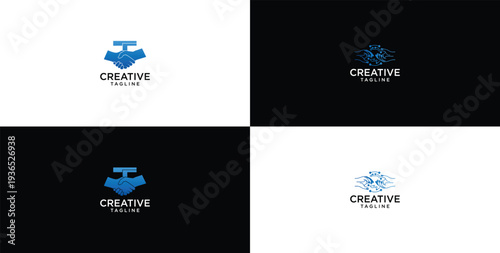 technology deal logo design template elements