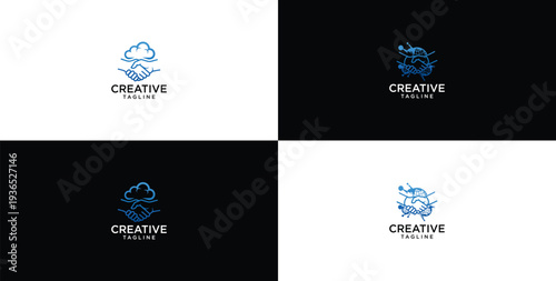 technology deal logo design template elements