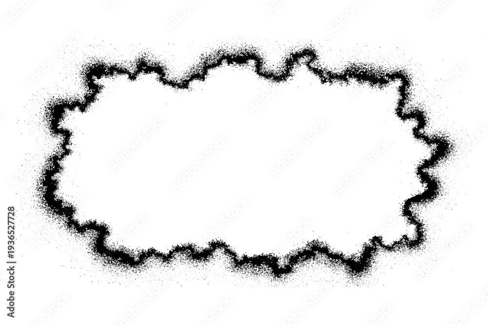 Obraz premium Grunge jagged frame with splatter effect on white background