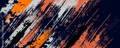 Vibrant royal blue and orange grunge textures for poster and web banner design