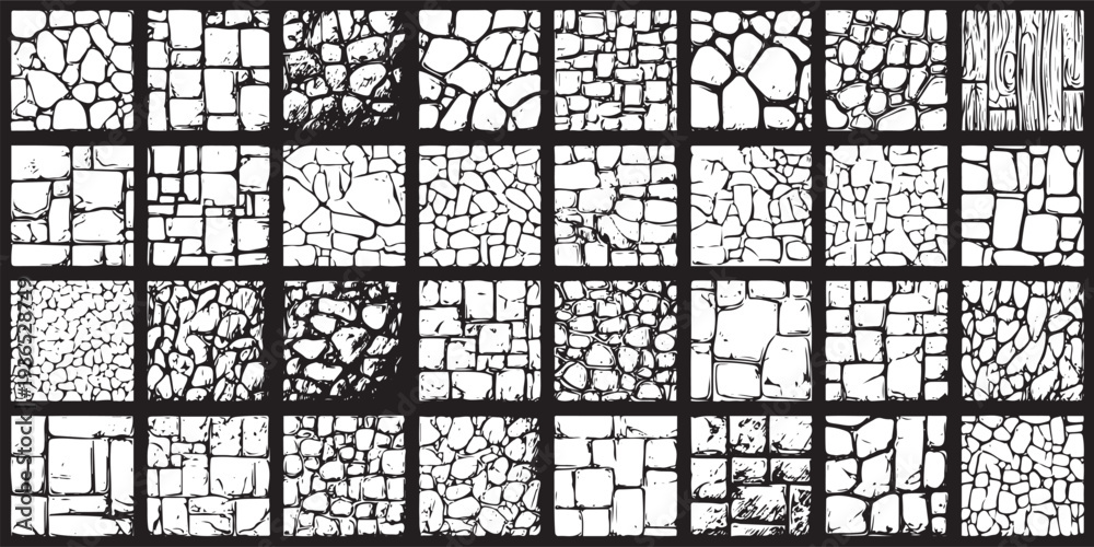 Fototapeta premium Diverse stone and wood textures